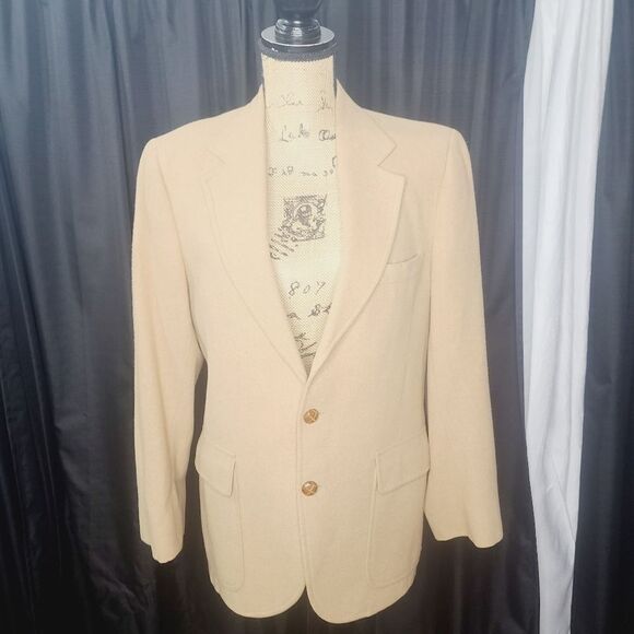 Vintage 1960s Tan Camel Minimalist Neutral Classic Blazer - Picture 1 of 15